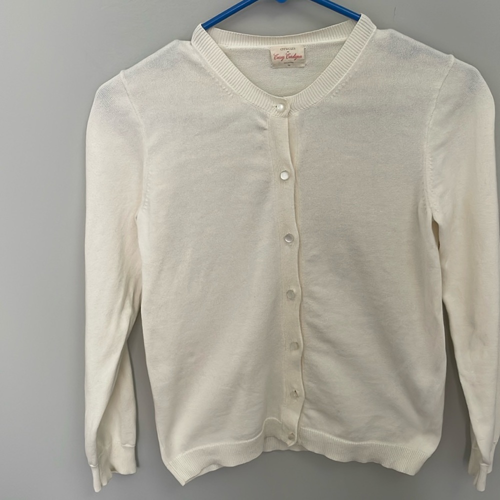 Crew Cuts Girls LS Ivory Cardigan, size 14